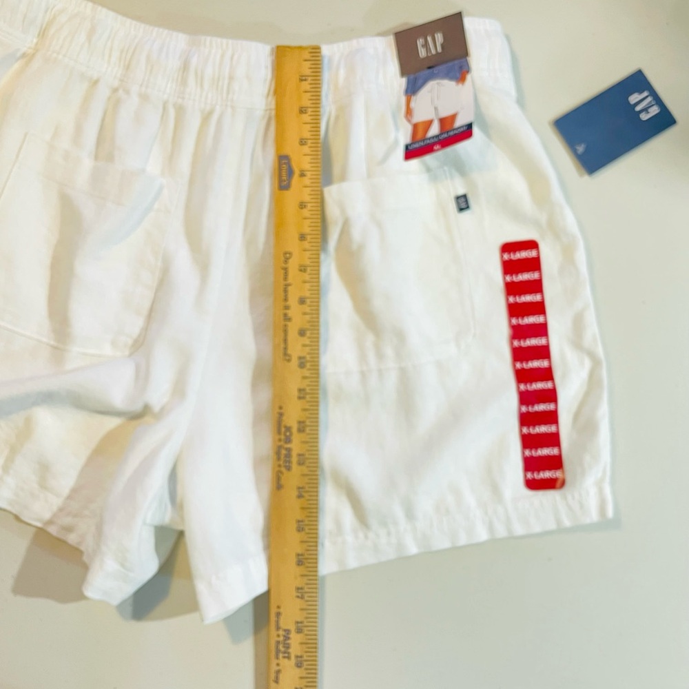 NWT GAP Women's XL White Linen Pull-On Shorts - Picture 3 of 9